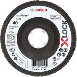 BOSCH X-LOCK BESTFORMETAL 115 MM 40 K FLAP