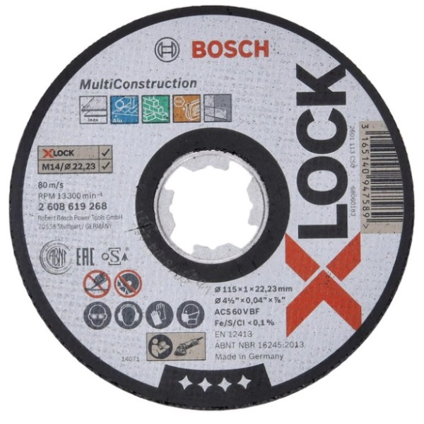 BOSCH X-LOCK 115*1 MM RAPİDO MULTİCONSTRUCTİON